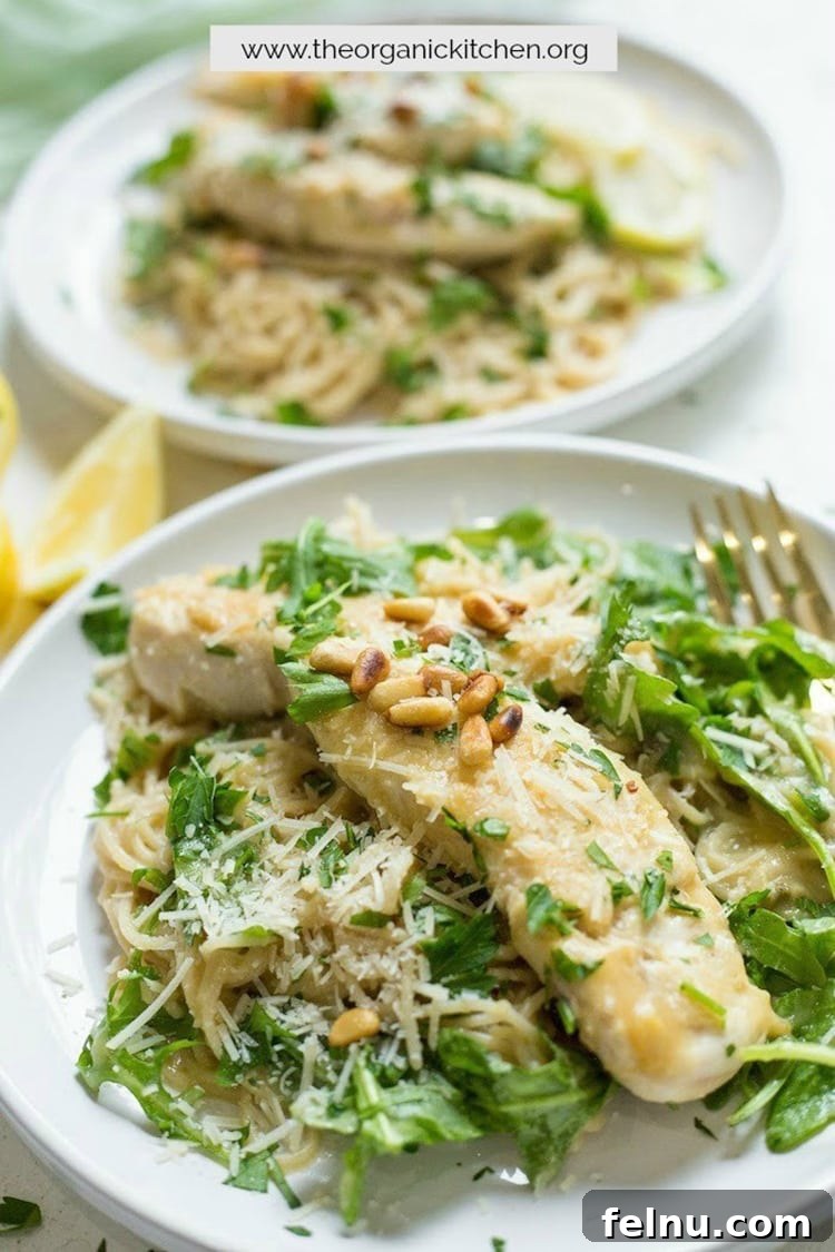 Easy Chicken Picatta with Baby Arugula