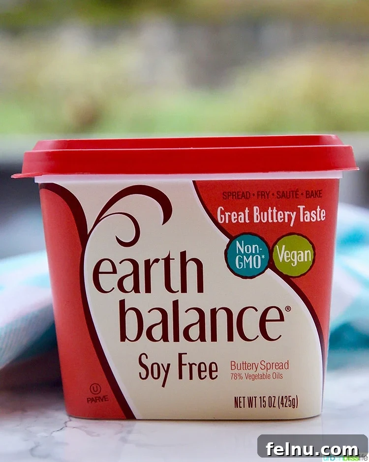 Dairy-Free Essentials: Top Products for Cooking and Baking 6 Earth Balance dairy-free butter spread in a tub