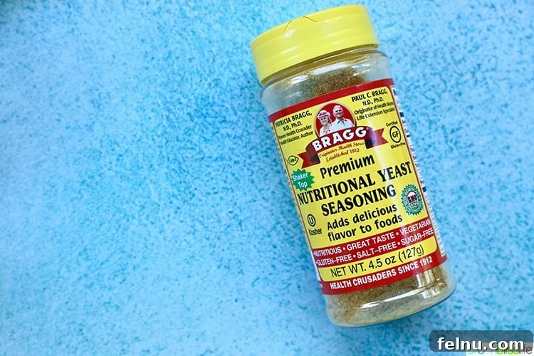 Dairy-Free Essentials: Top Products for Cooking and Baking 8 Bragg nutritional yeast flakes in a shaker