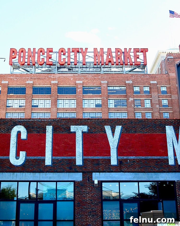 Atlanta's Hottest Dining Destinations 18 The iconic sign for Ponce City Market in Atlanta, a landmark of the city's revitalization.