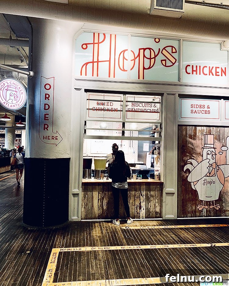 Atlanta's Hottest Dining Destinations 19 A delicious fried chicken sandwich from Hop's Chicken at Ponce City Market in Atlanta.