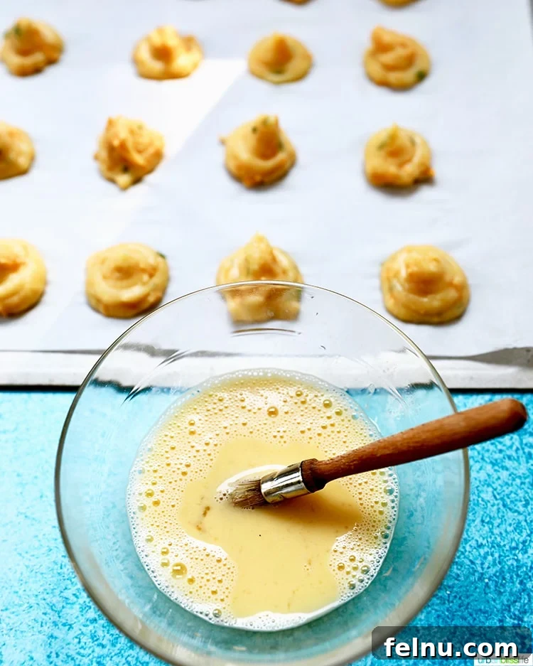 Egg Wash Gougere Bites