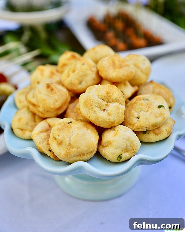 Close-up of Dairy-Free Gougère Bites