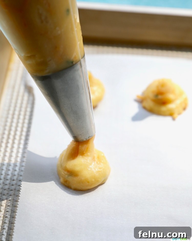 Piping Gougere Bites