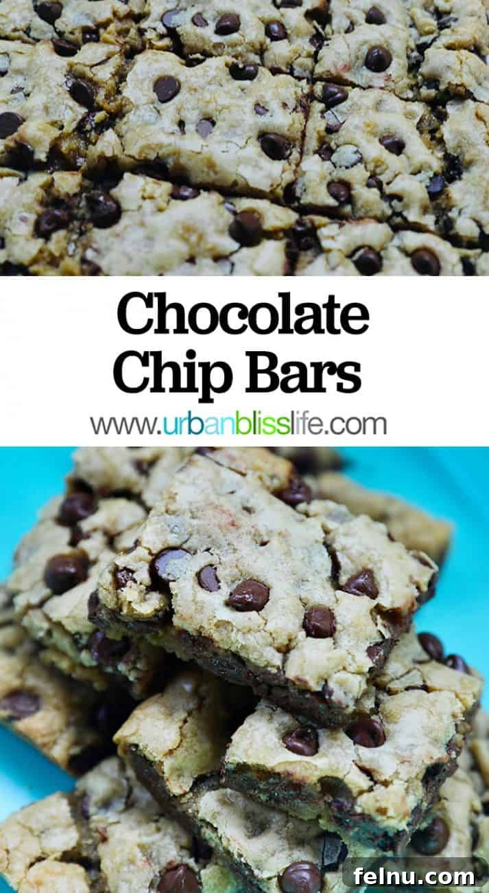 Save this chocolate chip bars recipe on Pinterest!