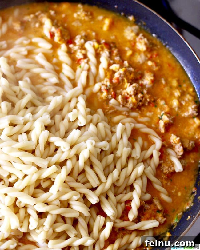 Vibrant Three Pepper Turkey Pasta 5 Tri-Pepper Turkey Pasta in a bowl, ready to serve