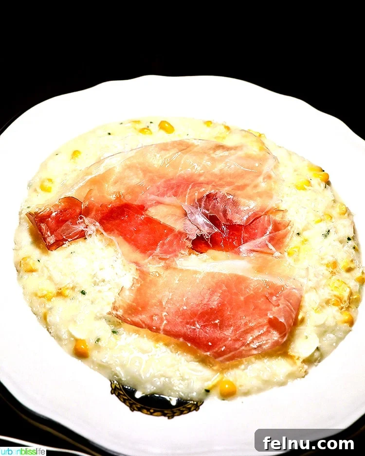 Jackrabbit restaurant corn risotto with prosciutto