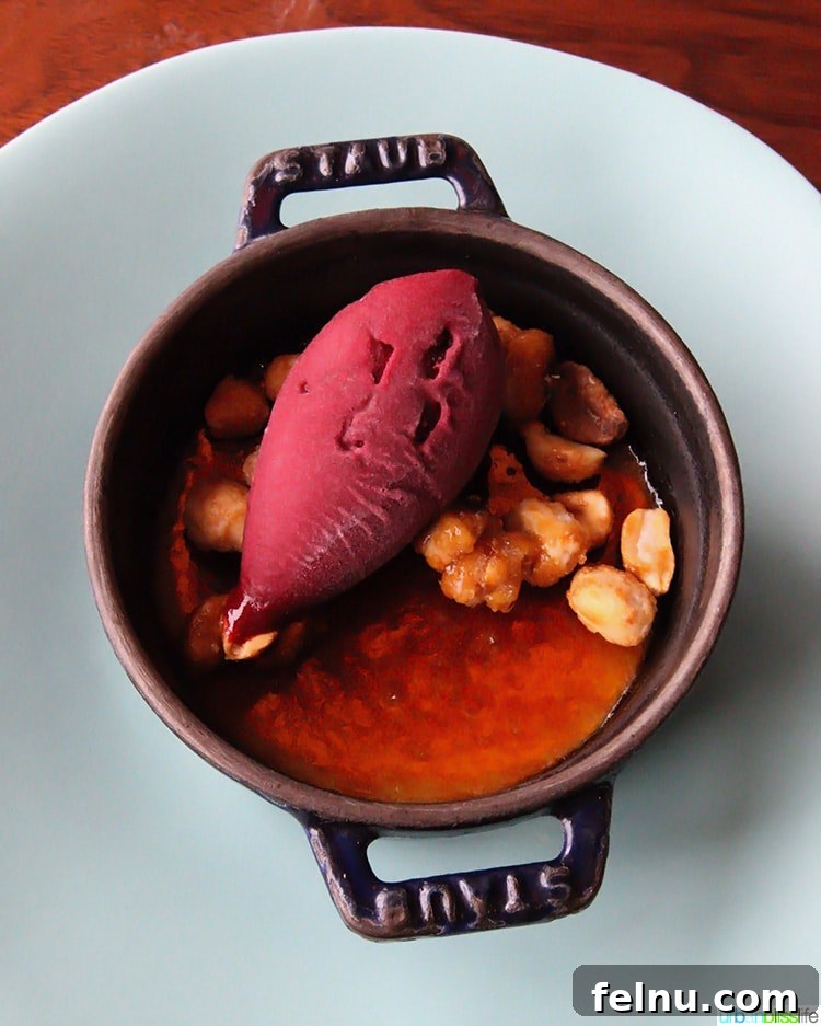 Manhatta A Culinary Journey Above New York City 12 Berry Sorbet with candied nuts at Manhatta restaurant