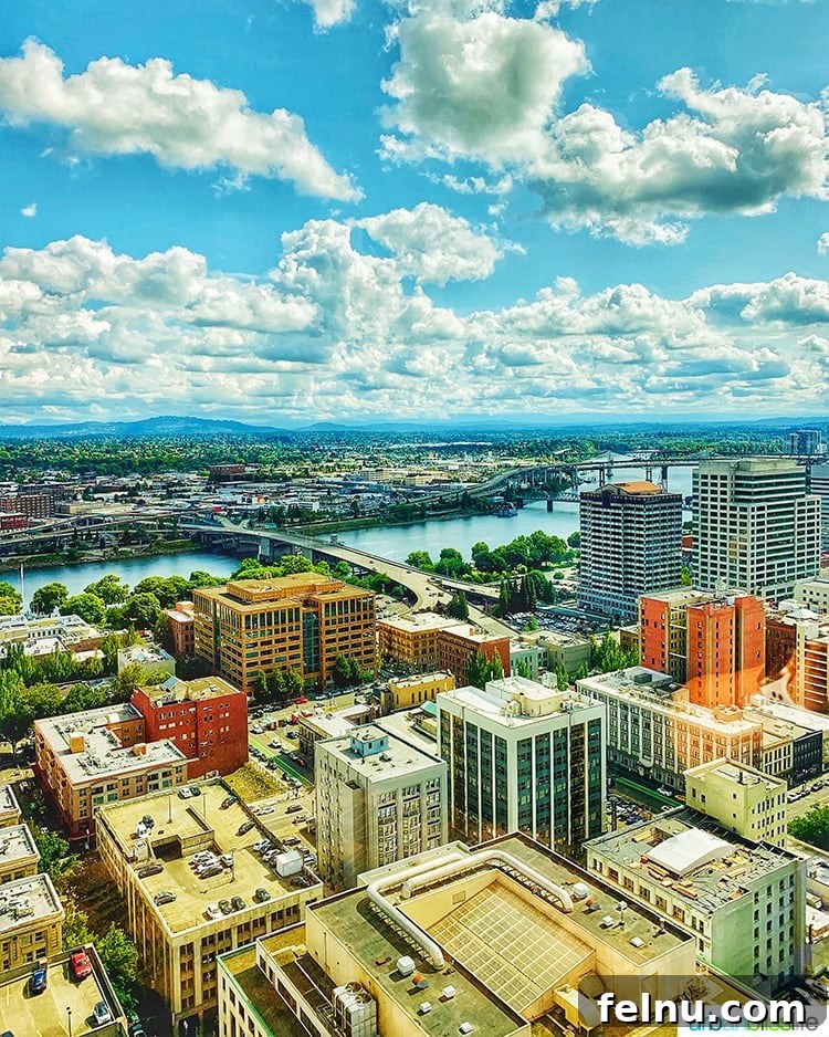 Celebrate in Style: Portland's Finest Restaurants 36 The breathtaking panoramic view of Portland from Portland City Grill's 30th floor.