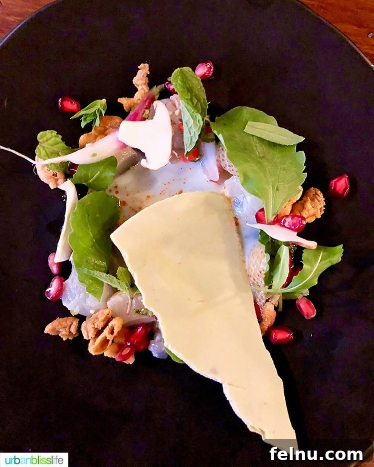 Celebrate in Style: Portland's Finest Restaurants 7 A delicate spot prawn dish at Langbaan, artfully arranged.