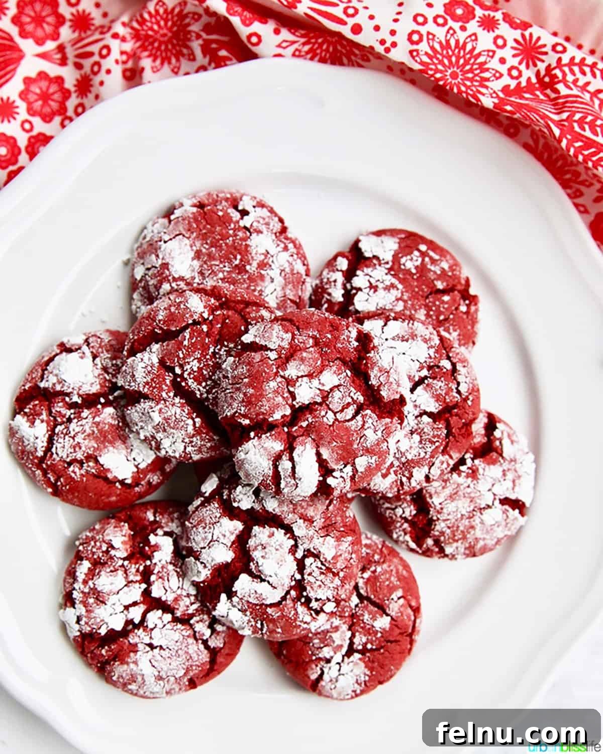 Red Velvet Crinkle Cookies
Sinfully Delicious Red Velvet Crinkle Cookies 3 A plate of Red Velvet Cookies