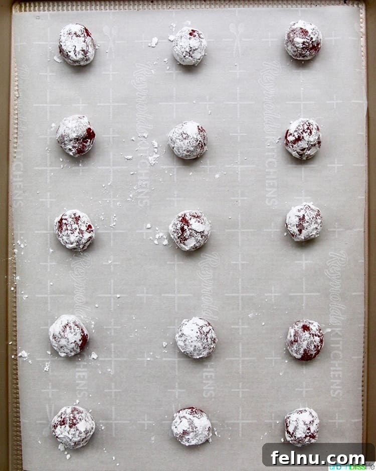 Red Velvet Crinkle Cookies
Sinfully Delicious Red Velvet Crinkle Cookies 9 Red velvet crinkle cookies read to be baked