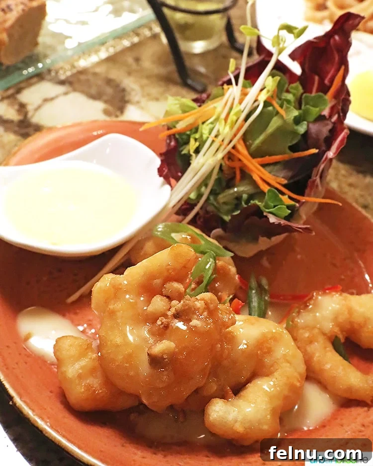 macadamia shrimp at Ko restaurant Fairmont Kea Lani Maui