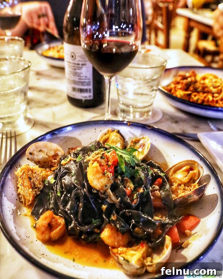 Best places to eat in Maui: squid ink pasta at Matteo's Osteria in Maui