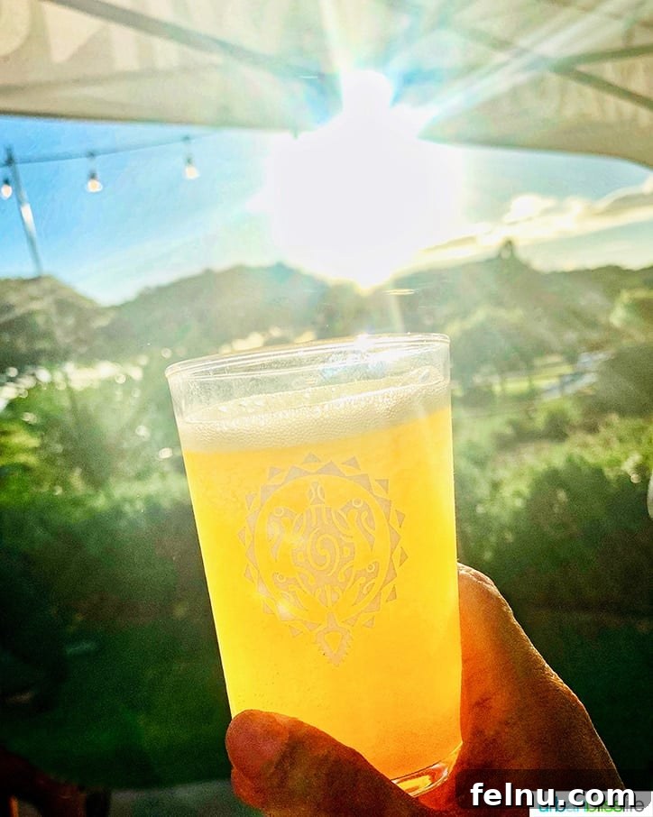 Best places to eat in Maui: beer in sunshine at Maui Brewing