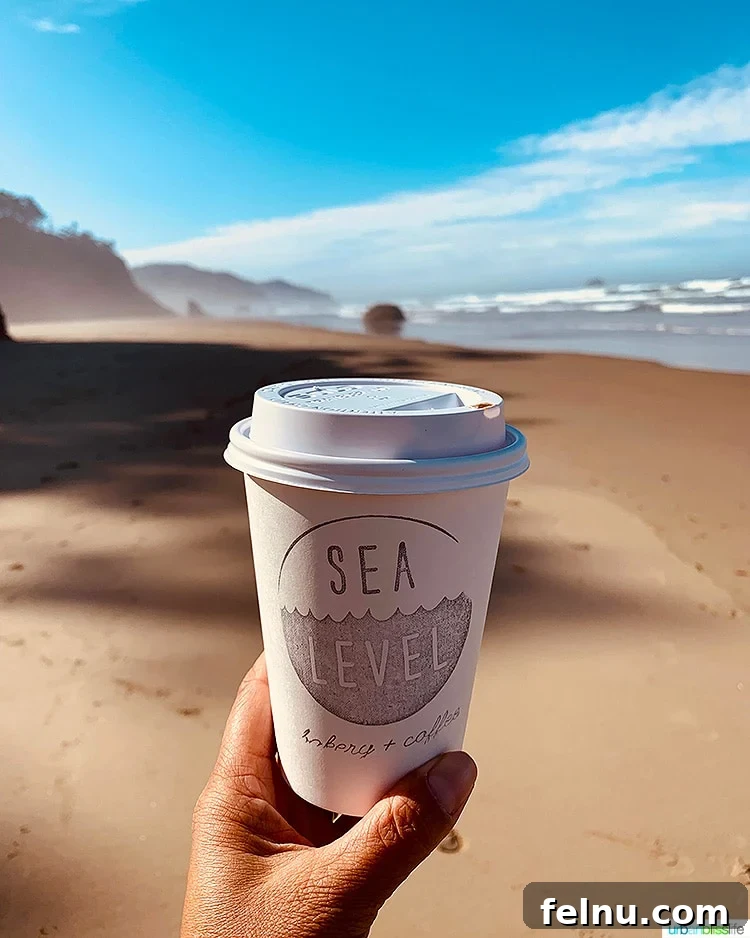 Top 10 Cannon Beach Adventures 18 A Sea Level Coffee cup at Hug Point.