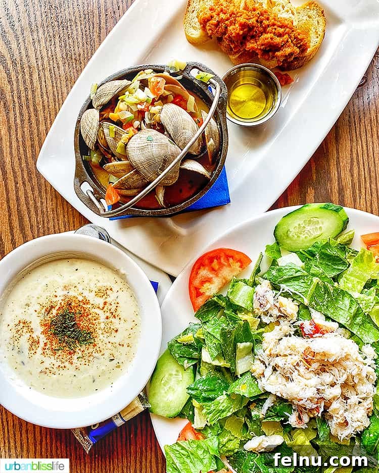 Top 10 Cannon Beach Adventures 8 Clam chowder and salad at Wayfarer Restaurant.