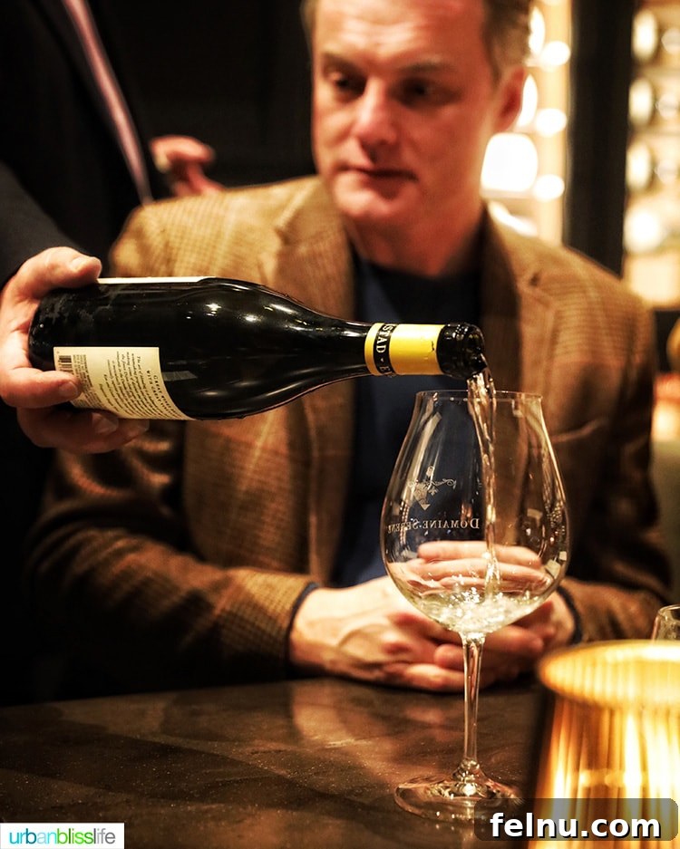 Domaine Serene's Lake Oswego Wine Lounge 18 white wine pour at Domaine Serene