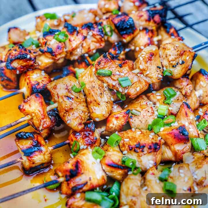 Honey Garlic Chicken Skewers