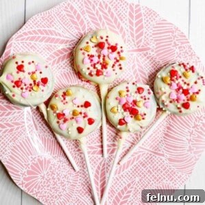 Valentine's Day Oreo Delights 11 valentine's day oreo pops on sticks.