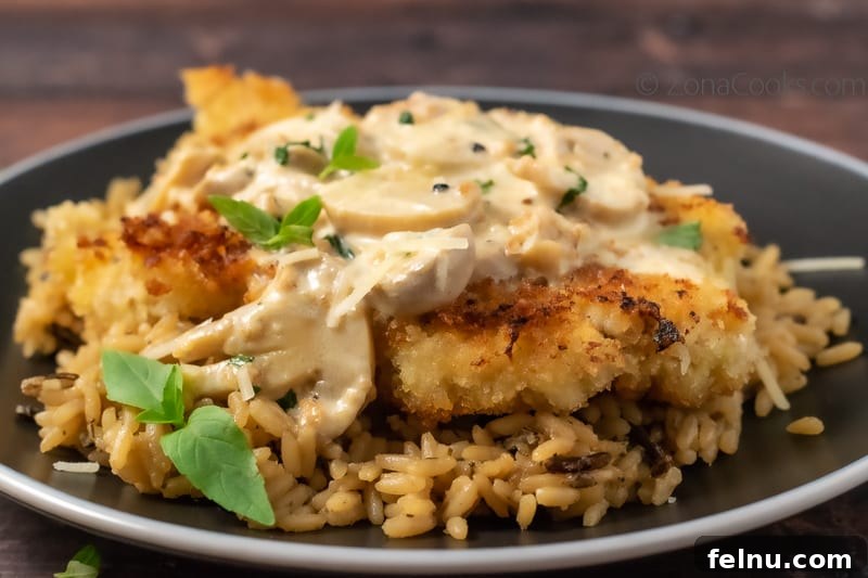 Chicken with Mushroom Parmesan Sauce Dinner for Two