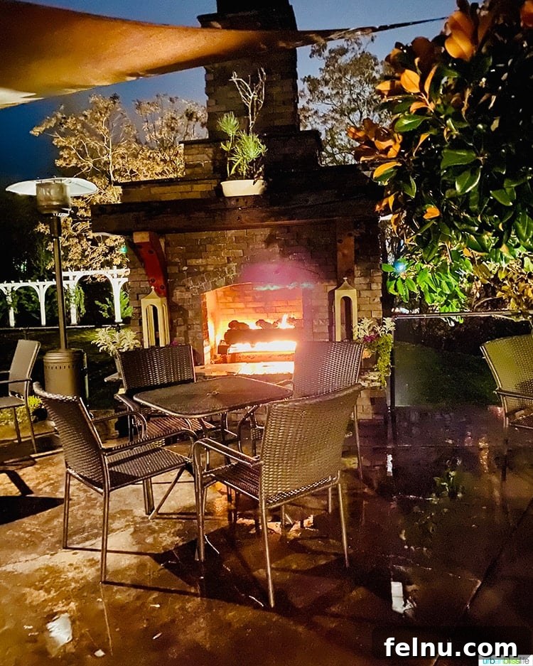 Exterior Fireplace at The Parrot House