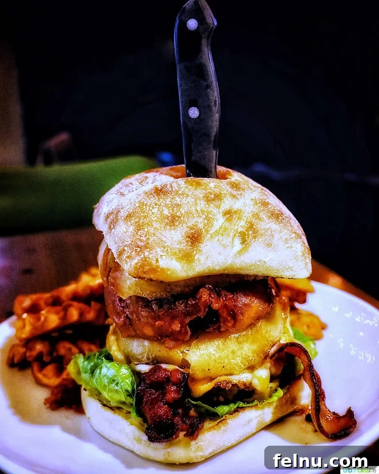 The Famous 527 Burger at Brix Grill in Roseburg