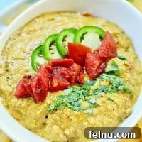 Close up of Dairy Free Queso Dip