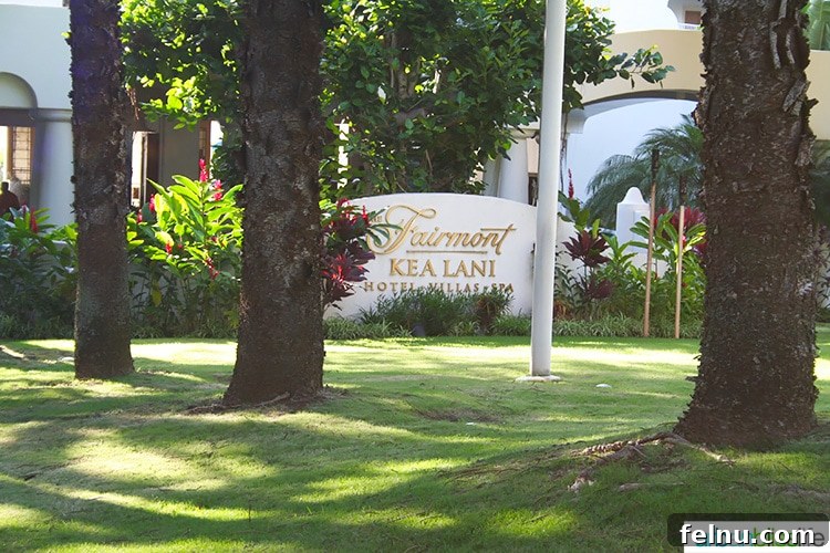 Fairmont Kea Lani: Maui's Premier Island Escape 15 Grand entrance sign welcoming guests to Fairmont Kea Lani Maui