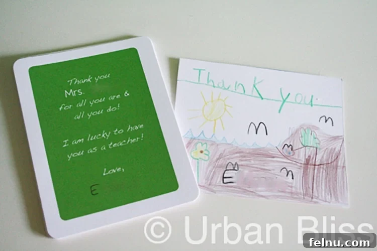 Teacher Appreciation Flashcards: A Token of Gratitude 4 Backside and drawing with Teacher Appreciation Printable Flash Cards