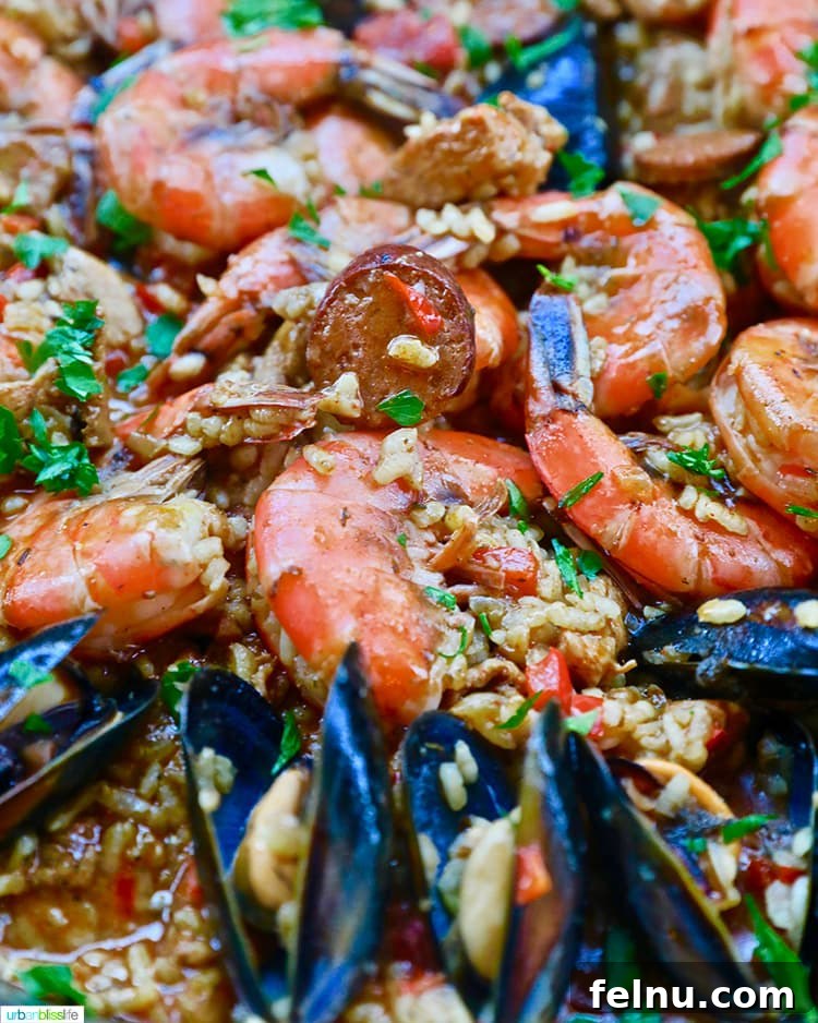 Shrimp Paella with Mussels
