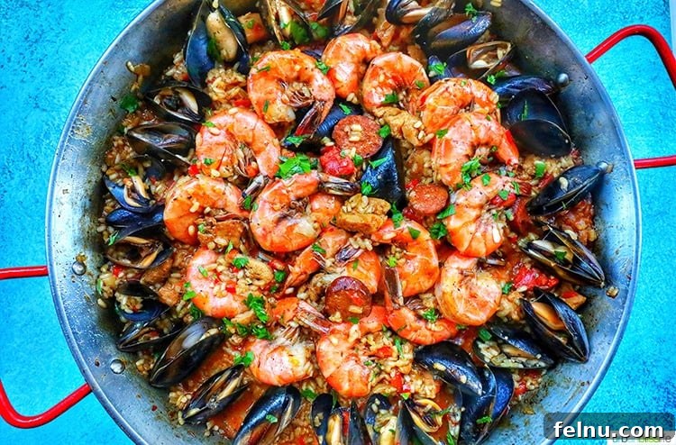 Classic Seafood Paella Landscape