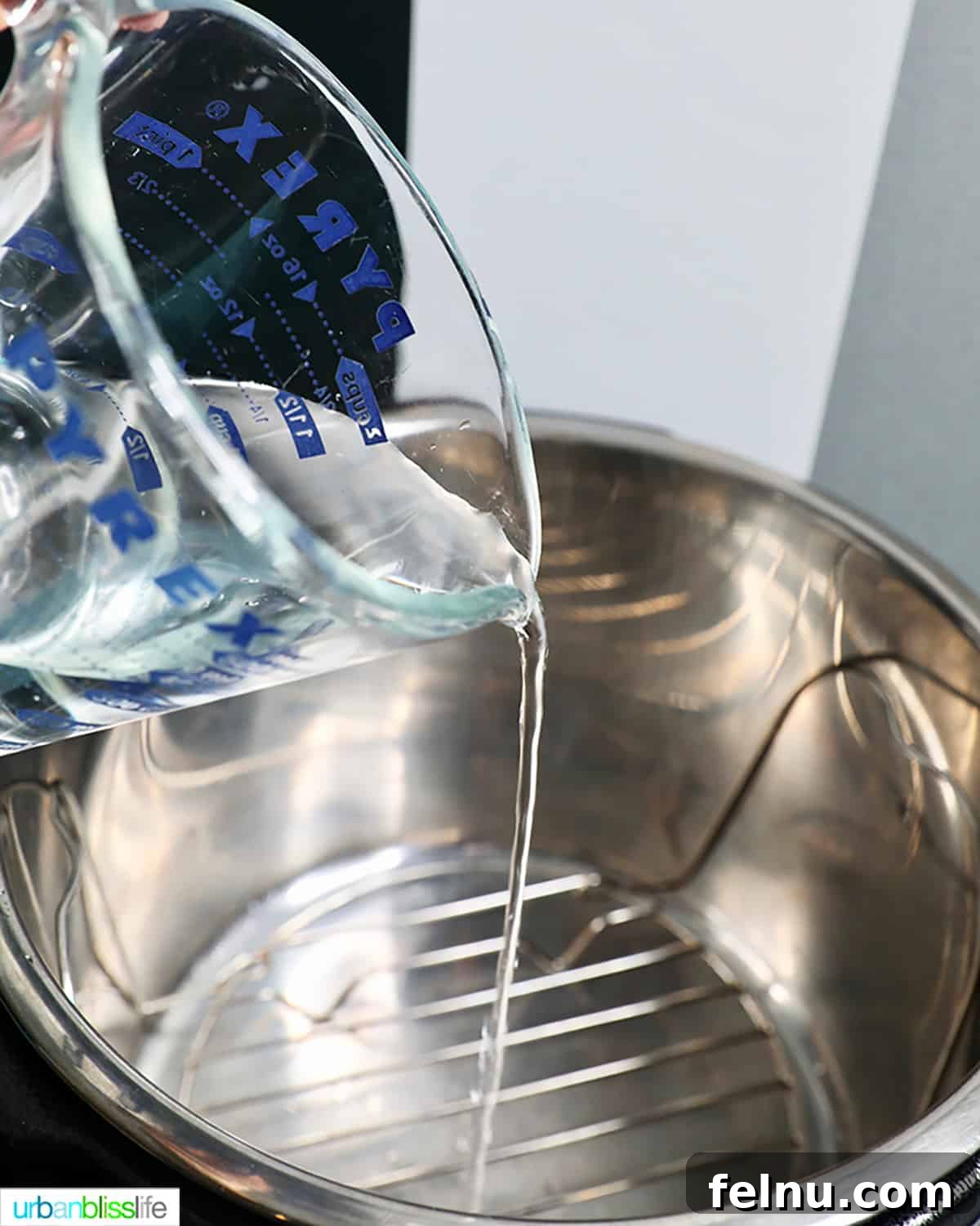Instant Pot Fiesta Meat 4 Pouring water into the Instant Pot