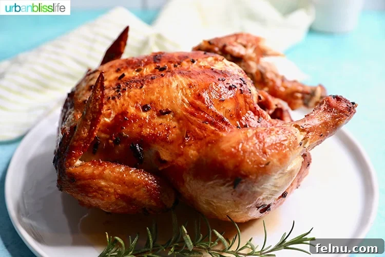 The Ultimate Air Fryer Roasted Chicken 7 Landscape view of Air Fryer Rotisserie Chicken surrounded by sides