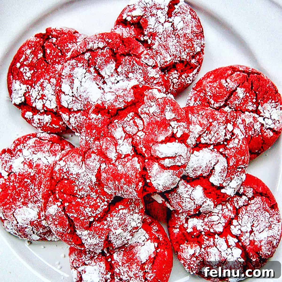 Red Velvet Crinkle Cookies