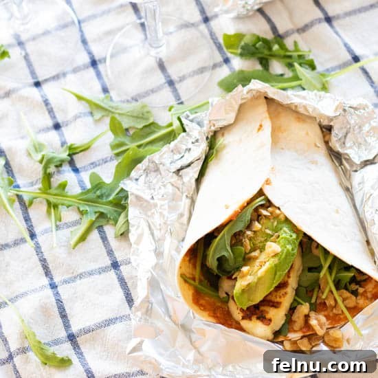 Easy Vegetarian Wraps with Avocado & Halloumi