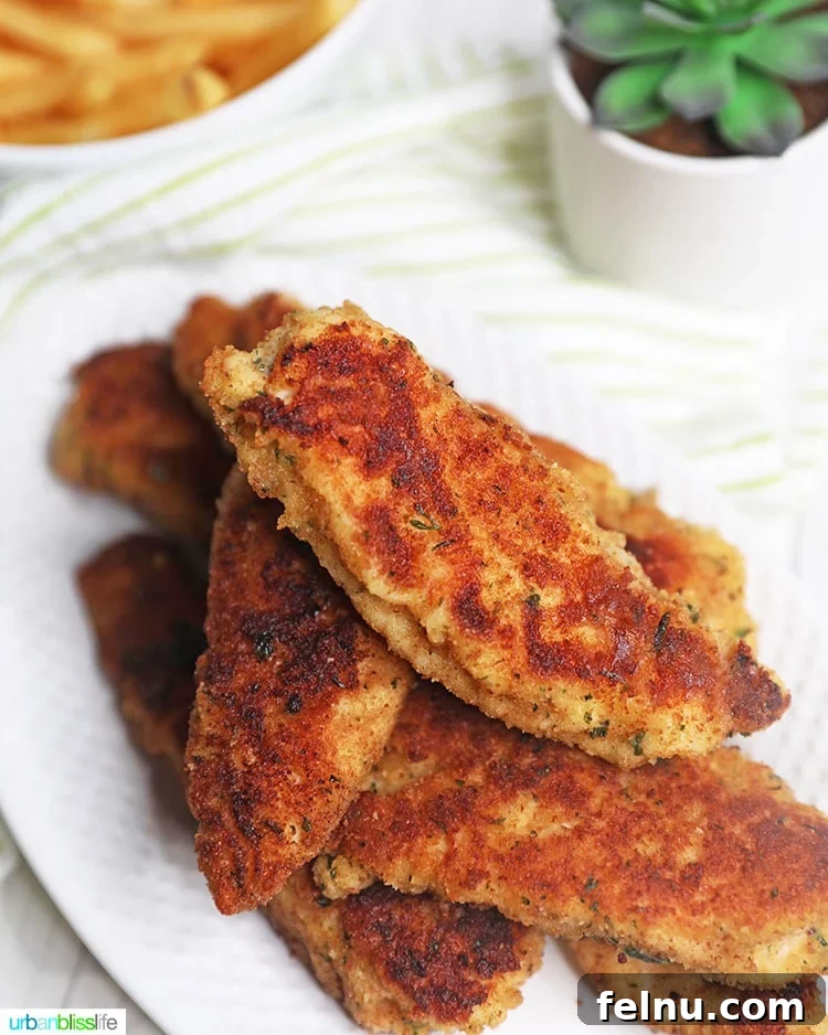A plate of breaded chicken tenders