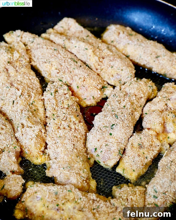 Frying chicken tenders