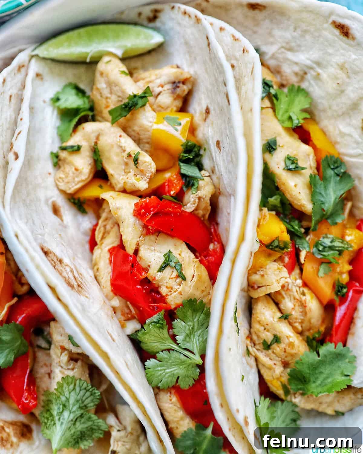 Instant Pot chicken fajitas served in a bowl