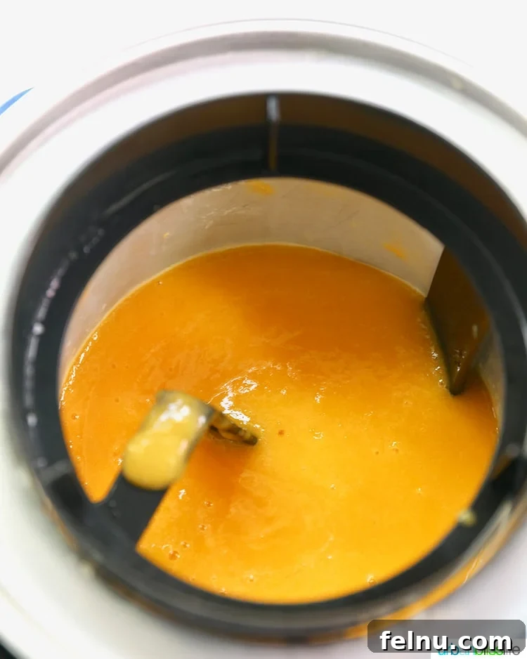 Pineapple Mango Sorbet ready to churn in ice maker