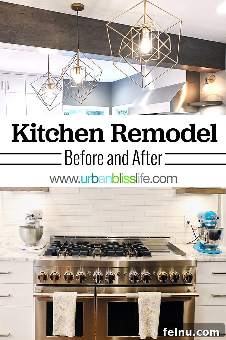 Portland Kitchen remodel before and after - Pinterest friendly image