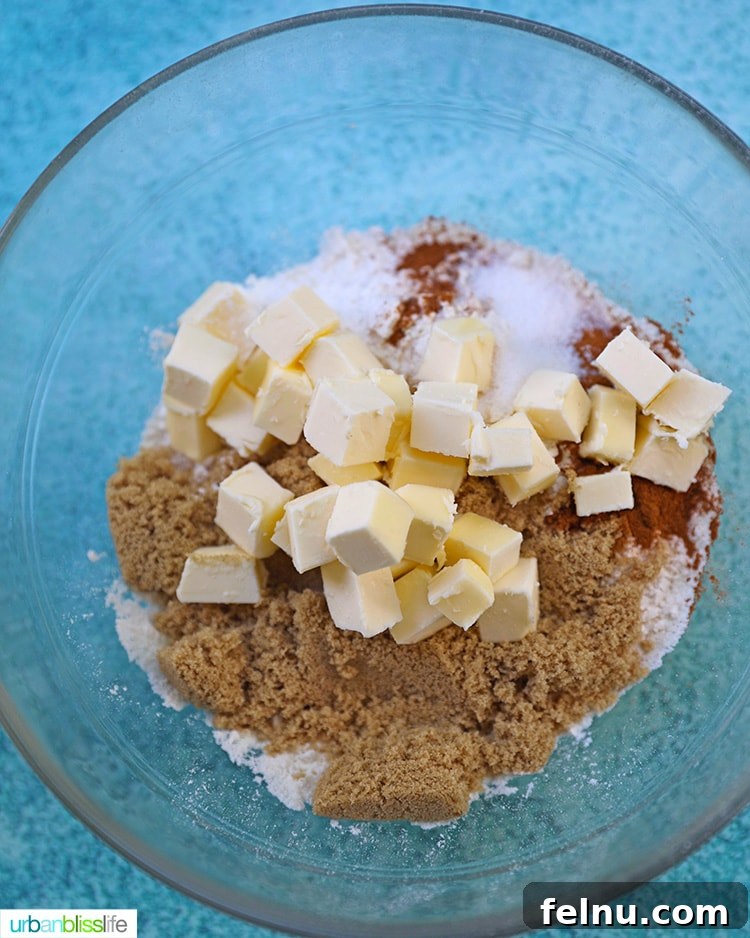 Raspberry Streusel Bars 6 mixing together ingredients to make crumble topping