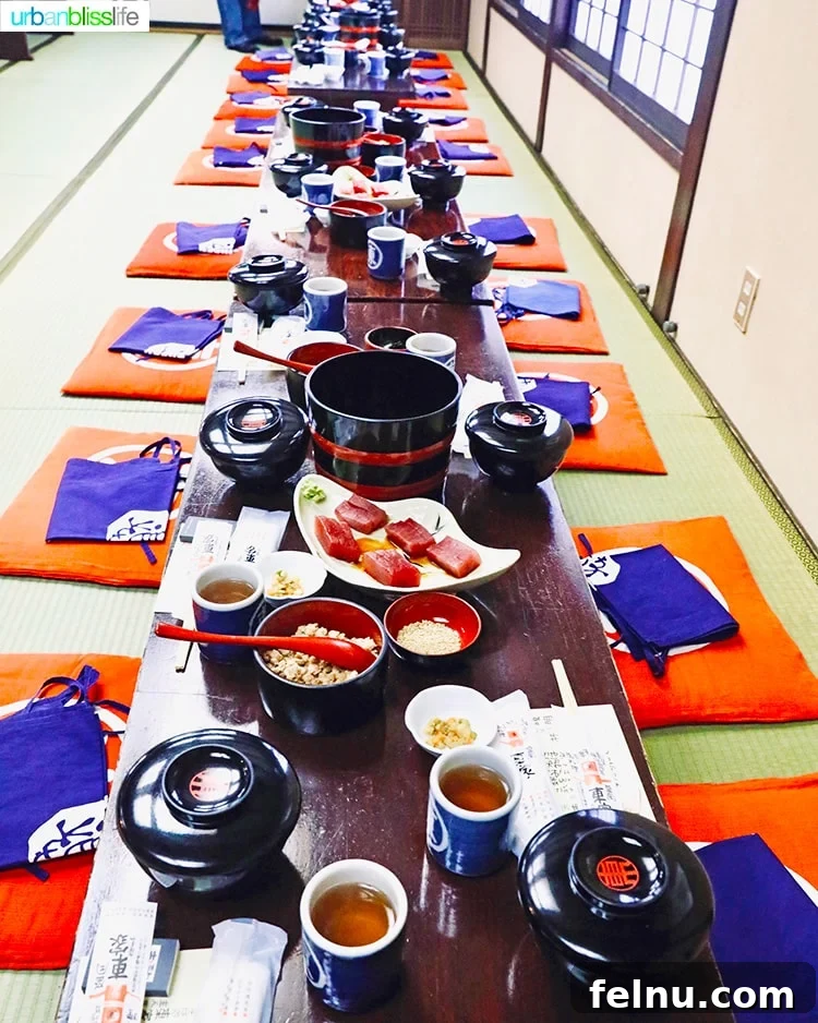 The Endless Noodles of Morioka: A Wanko Soba Adventure 3 Table setting at Azumaya Soba Shop in Morioka
