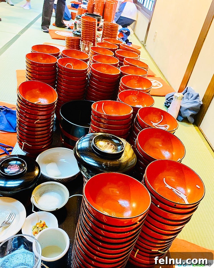The Endless Noodles of Morioka: A Wanko Soba Adventure 8 Stacks of empty bowls representing the completed Wanko Soba food challenge