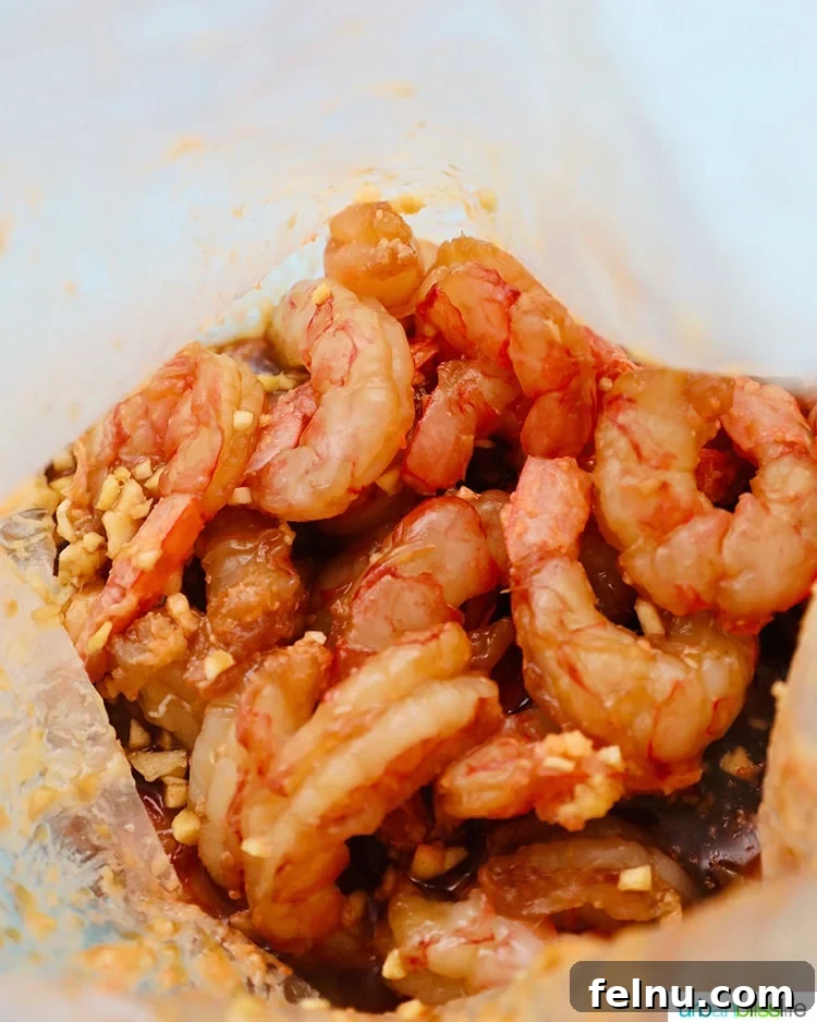 Pineapple Shrimp Kabobs 8 Shrimp Marinating