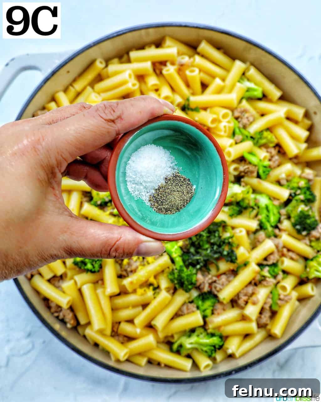 Adding salt and pepper