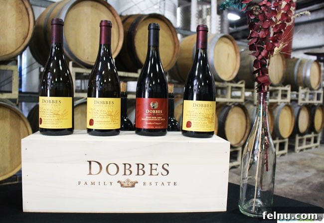 Oregon's Premier Wine Tasting Escapes: Summer 2024 13 Dobbes WInery wine bottles in barrel room