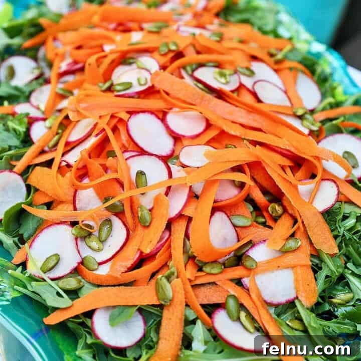 Carrot Radish Arugula Salad, featured image.