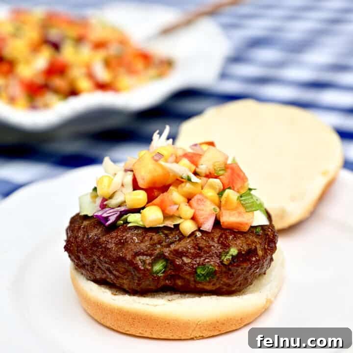 Asian beef burger with slaw.
