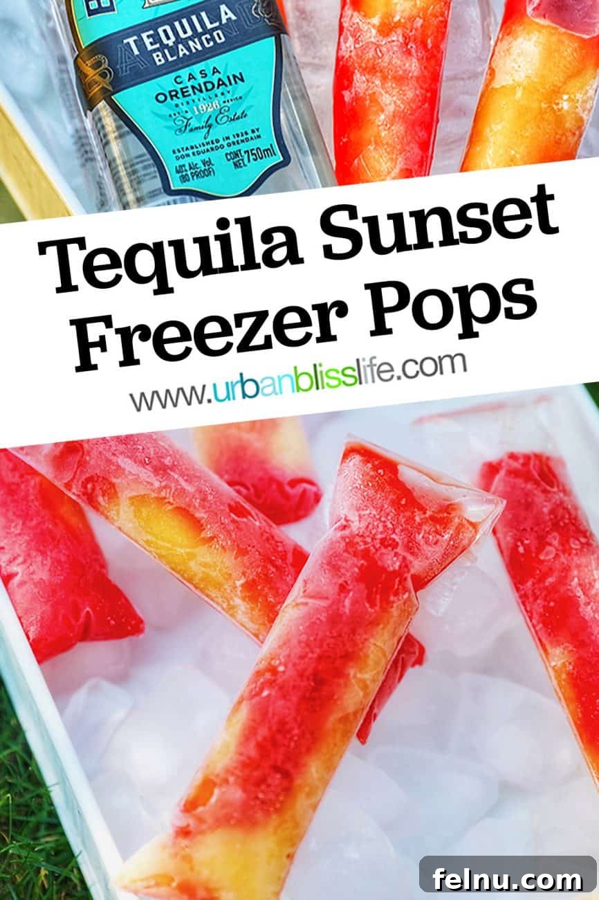 Tequila Sunrise Ice Pops 8 Pin graphic for Tequila Sunset Freezer Pops